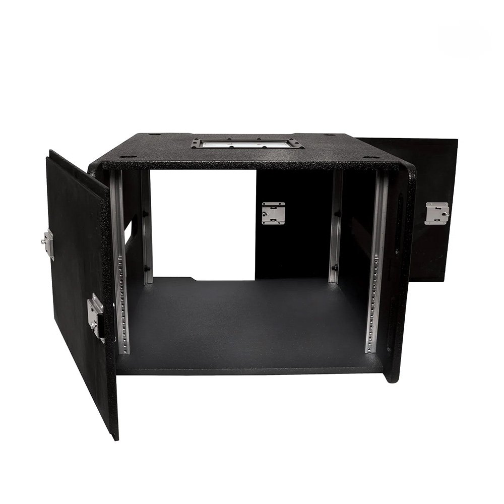 elumen8 8U Wooden Rack Sleeve - Includes Removable Lids, Rackmount Screws and Tour Label 