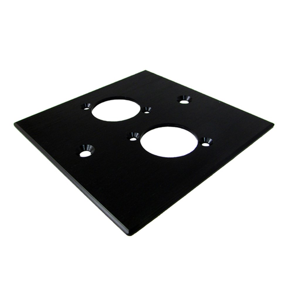 Vector Audio Black Single Gang Plate with 2 D Cutout