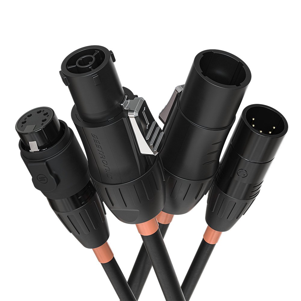 Chauvet Pro RIGLINK TR1 DMX Combi IP Rated Cable - 3m Orange